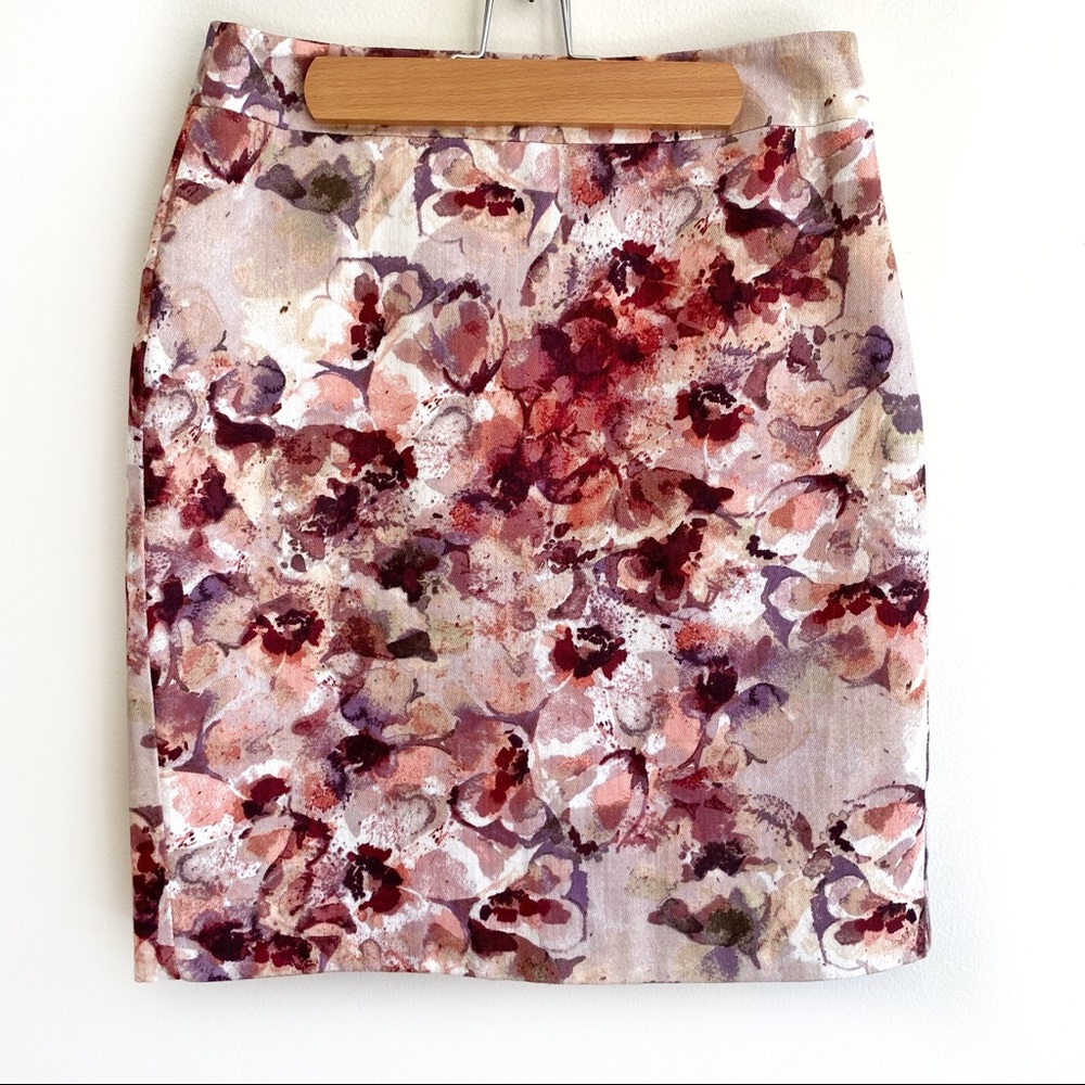 ANN TAYLOR Autumnal Floral Pencil Skirt - Size 2P